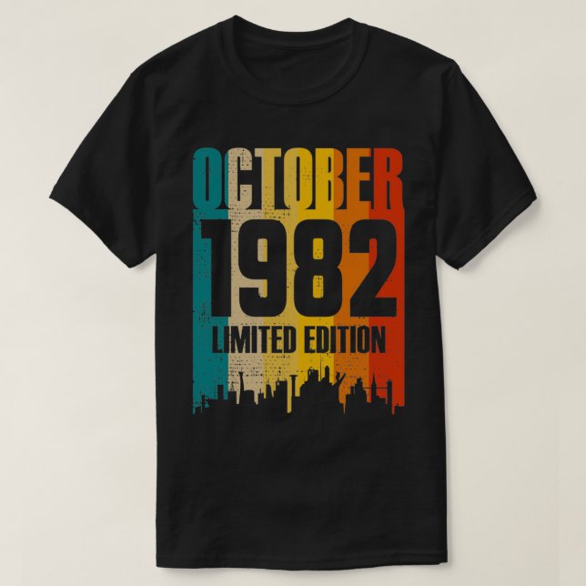 October 1982 39 Years Old Birthday Limited Edition T-Shirt (Design Front)