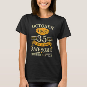October 1987 35 Years Of Being Awesome Retro 35th T-Shirt