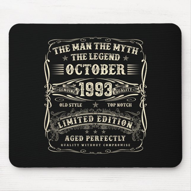 October 1993 32nd Birthday For Men 32 Year Old Bda Mouse Pad (Front)
