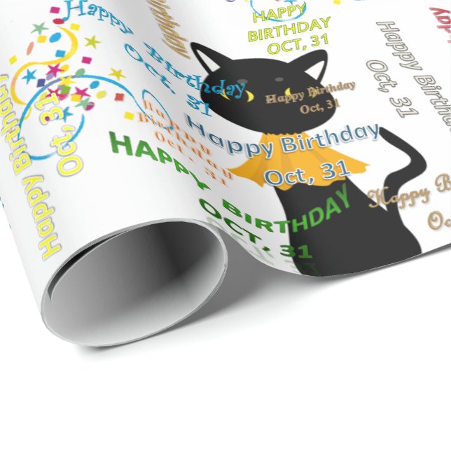 October, 1 Birthday Gift Wrapping Paper (Roll Corner)