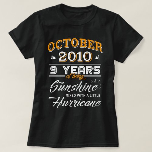 October 2010 Shirt 9th Anniversary Gifts