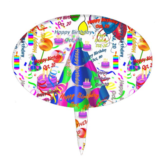 October, 20 Cake Pick (Front)