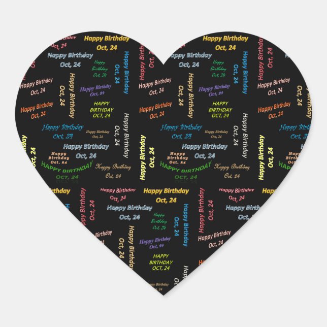 October, 24 Birthday Sticker (Front)