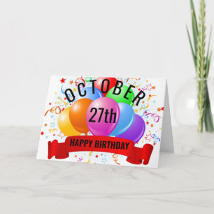 October 27th Birthday Card