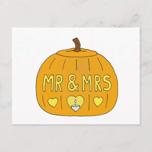 October 31st Halloween Wedding Anniversary Postcard