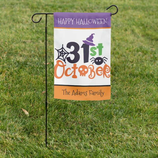 October 31st Happy Halloween Personalized Garden Flag (In SItu)