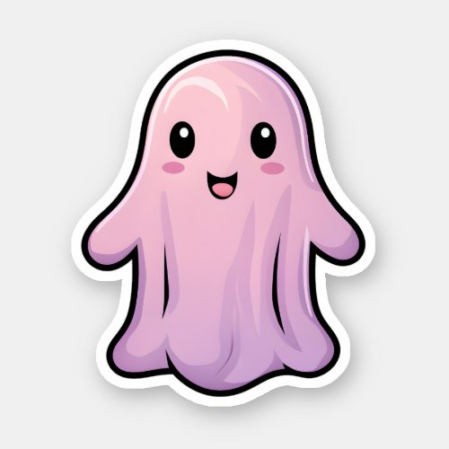 October 31st Spooky Halloween Cute Pink Ghost  Sticker