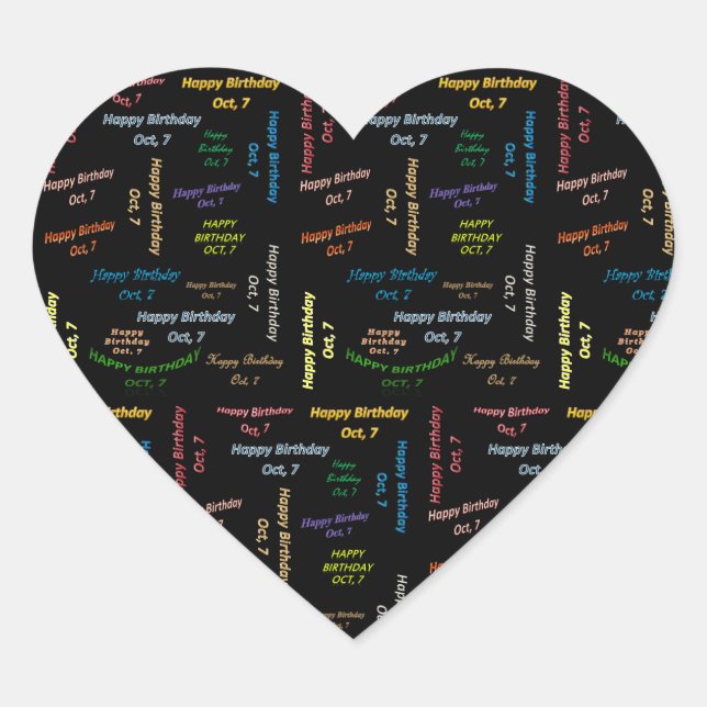 October, 7 Birthday Sticker (Front)