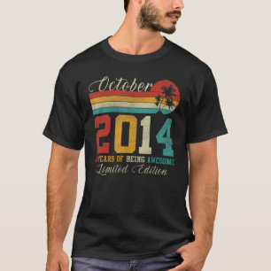 October 8 Year Old Vintage 2014 8th Birthday T-Shirt