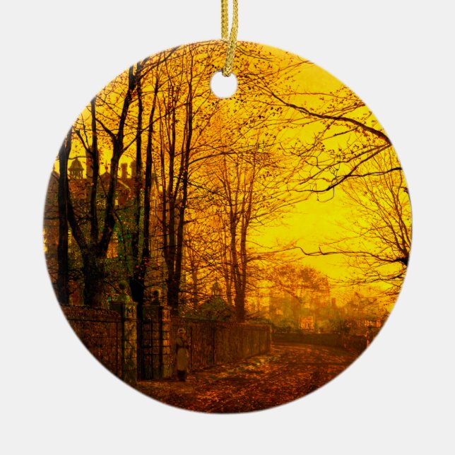 October Afterglow John Atkinson Grimshaw Ceramic Ornament (Front)