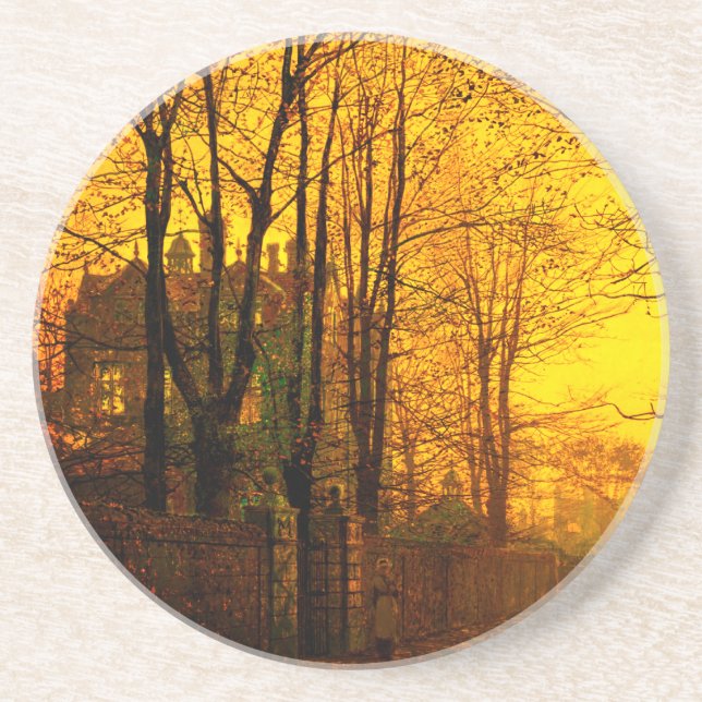 October Afterglow John Atkinson Grimshaw Coaster (Front)