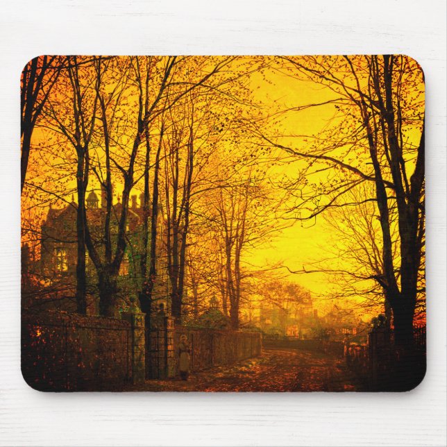 October Afterglow John Atkinson Grimshaw Mouse Pad (Front)