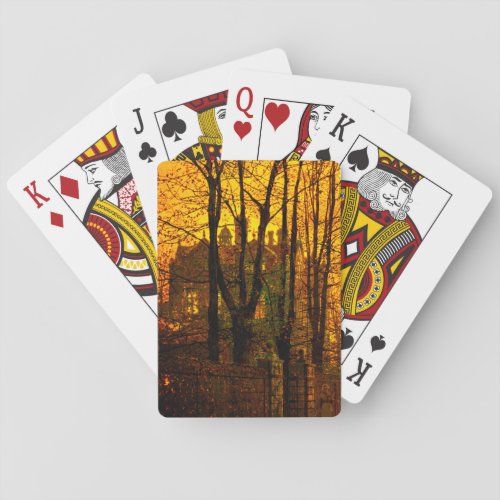 October Afterglow John Atkinson Grimshaw Poker Cards