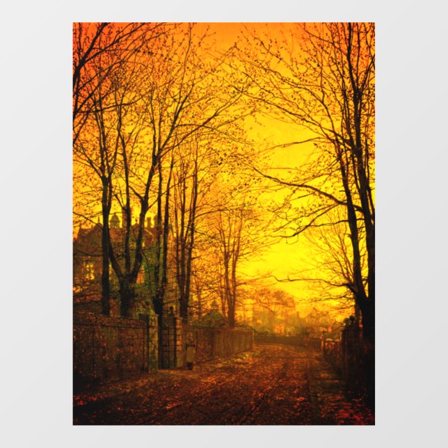 October Afterglow John Atkinson Grimshaw Window Cling (Sheet)