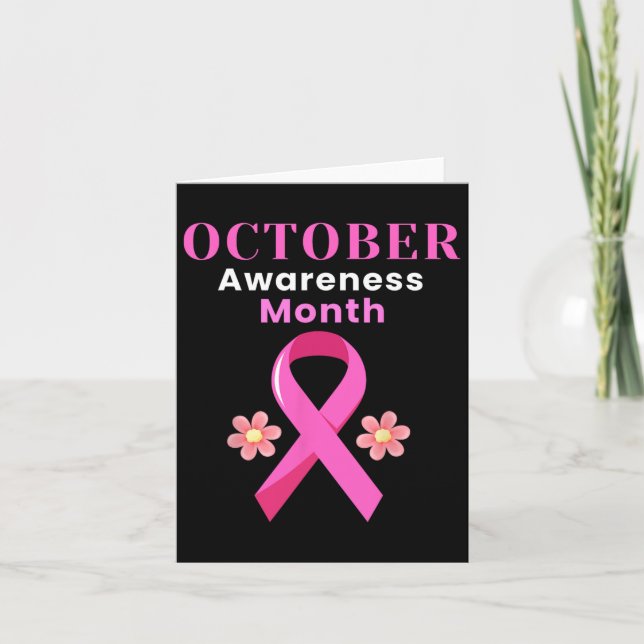 October Awareness Month Breast Cancer Costume Mont Card (Front)