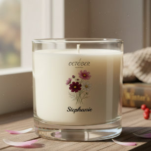 October Birth Flower Cosmos Birthday Scented Candle