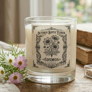 October Birth Flower Cosmos Symbolic Birthday Gift Scented Candle