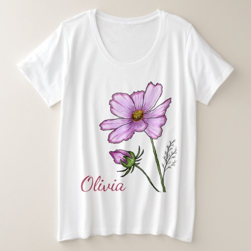 October birth flower gifts Сosmos flower Plus Size T_Shirt