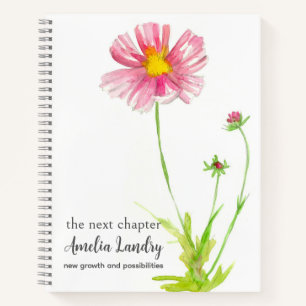 October Birth Flower Journal Pink Cosmos Flower