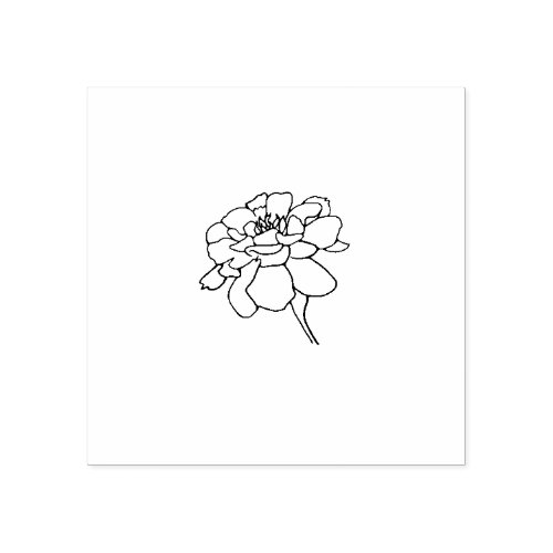 October Birth Flower Marigold Rubber Stamp