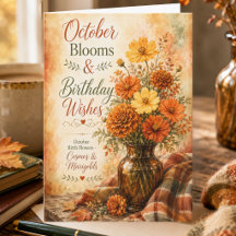 October Birth Flowers Cosmos & Marigolds Birthday