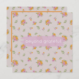 October Birth Flowers Marigold Cosmos Grateful Thank You Card