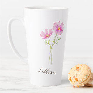October Birth Month Flower Cosmos Latte Mug