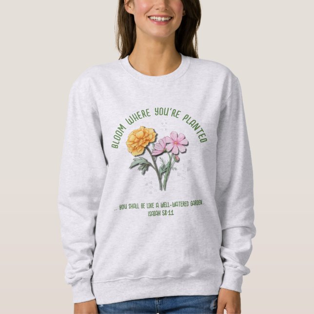 October Birth Month Flower MARIGOLD COSMOS Custom Sweatshirt (Front)