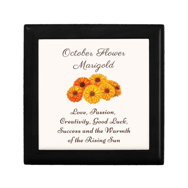 October Birth Month Flower Marigold Elegant  Gift Box (Front)
