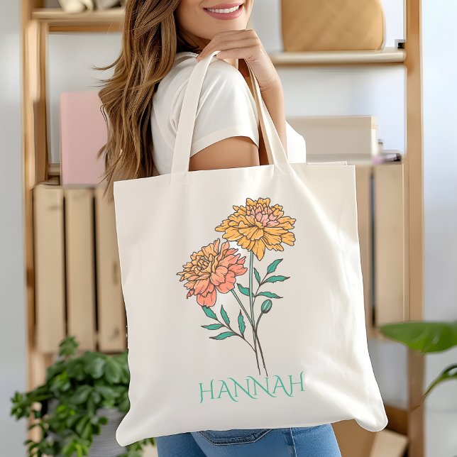 October Birth Month Flower Orange Marigold Tote Bag (Creator Uploaded)