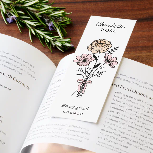 October Birth Month Flower Personalized Bookmarks | Zazzle