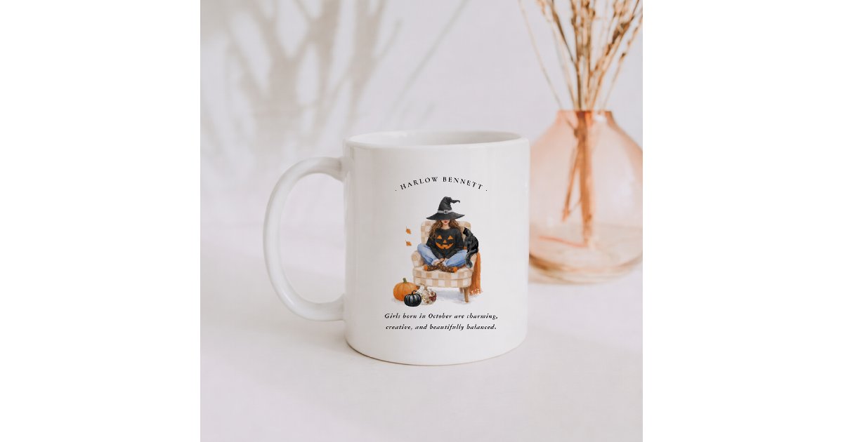 October Birth Month Girl | Monogram Coffee Mug | Zazzle