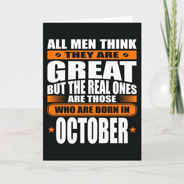 October Birthday (Add Your Text) Card (Front)