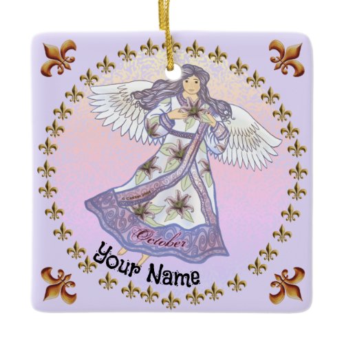 October Birthday Angel ornament