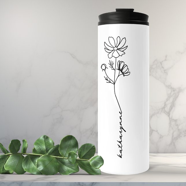 October Birthday Month Flower Cosmos  Thermal Tumbler (October Birthday Month Flower Cosmos Thermal Tumbler)