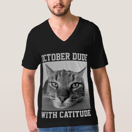 OCTOBER BIRTHDAY T-shirts Mens Cat Lover