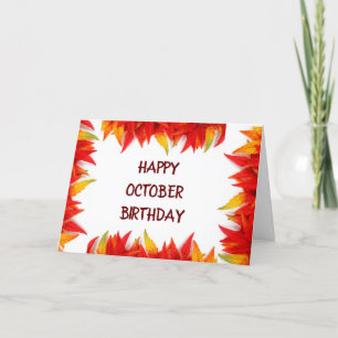 **OCTOBER BIRTHDAY WISHES** BEAUTIFUL AS FALL CARD