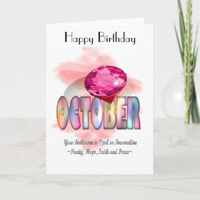October Birthstone Greeting Card (Front)