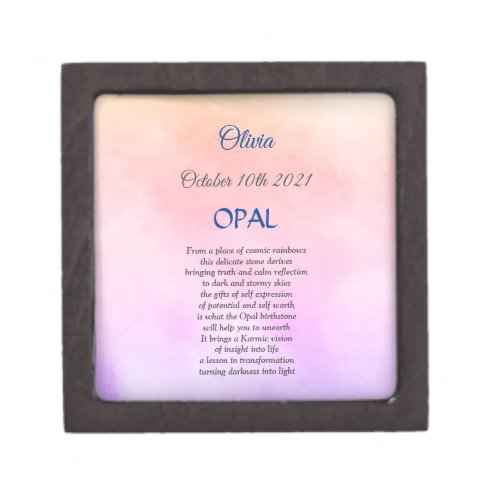 October Birthstone Opal design Gift Box