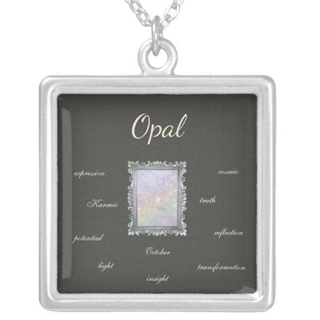 October Birthstone Opal Fairy design Necklace (Front)