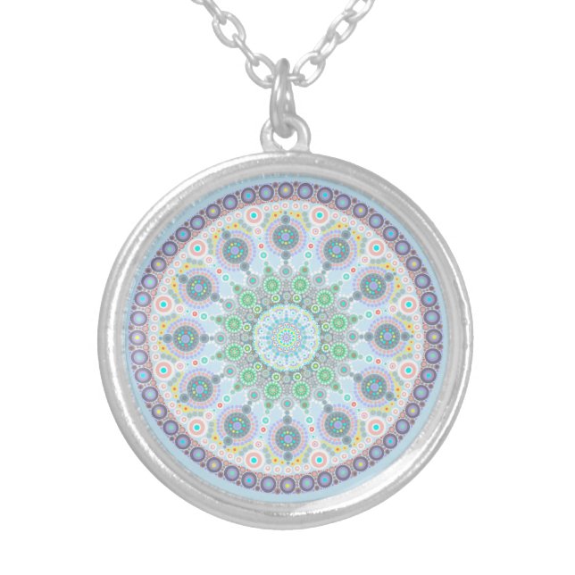 October Birthstone Opal Mandala Necklace (Front)