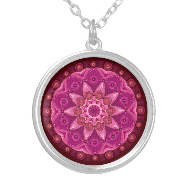 October Birthstone Tourmaline Mandala Necklace (Front)