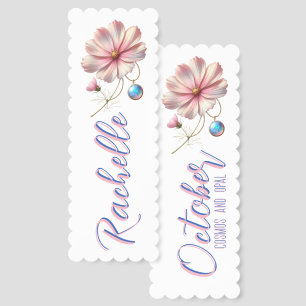October Bloom & Gemstone Muse – Personalized Birth Bookmarks