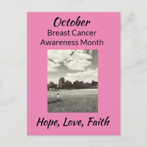 October Breast Cancer Awareness Month Support Love Postcard