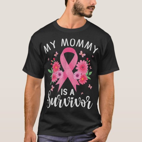 October Breast Cancer Support My Mommy Is A Surviv T_Shirt