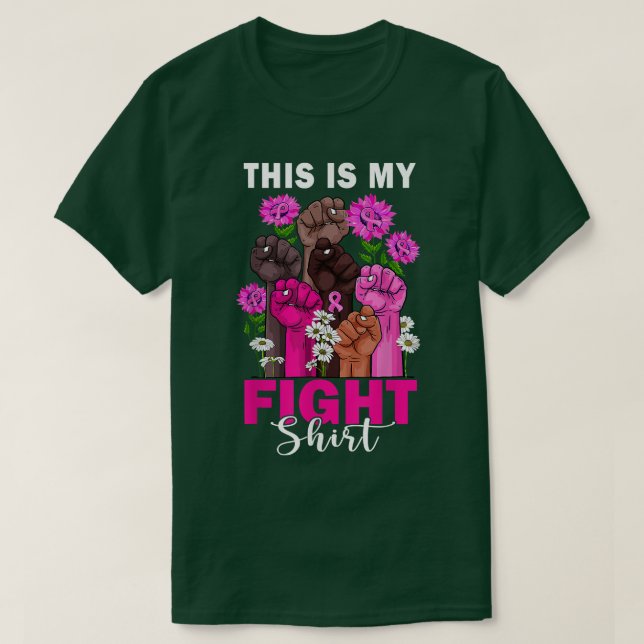 October Breast Cancer Warrior Support Pink Ribbon  T-Shirt (Design Front)