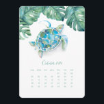 October Calendar Card, Sea Turtle<br><div class="desc">Add a touch of the tropics to your workspace with this October 2025 calendar card from my watercolor calendar collection. Featuring my original design of a sea turtle surrounded by lush greenery in shades of turquoise and green, this A7 calendar card is the perfect addition to your easel calendars or...</div>
