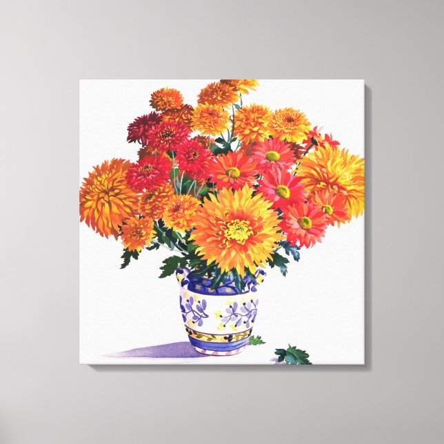 October Chrysanthemums Canvas Print (Front)