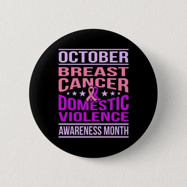 October Domestic Violence Awareness Month Support Button (Front)
