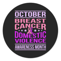 October Domestic Violence Awareness Month Support Classic Round Sticker